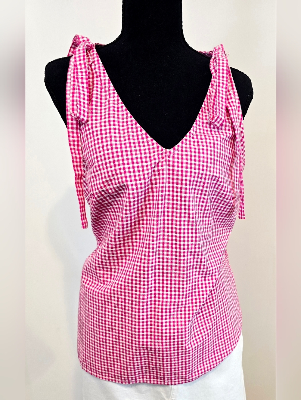 Dalia Red Gingham Tie Strap Tank Top Cottagecore Picnic Summer Girly Coquette
